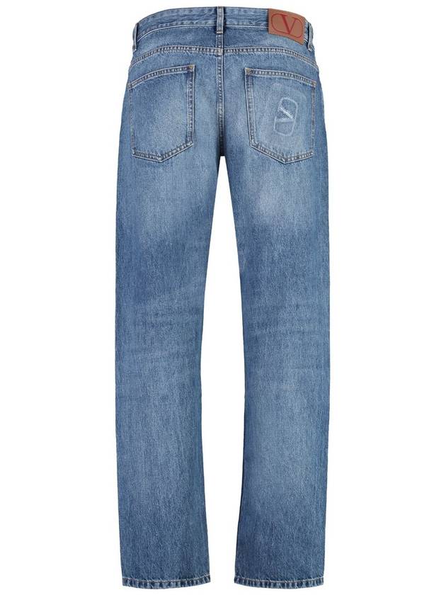 Cotton Back V Logo Signature Jeans Blue - VALENTINO - BALAAN 3