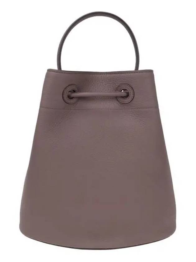 Women's Grainy Leather Small TB Bucket Bag Light Saddle Brown - BURBERRY - BALAAN 4