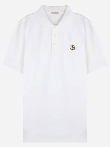 8A00009 84556 002 Men s Logo Patch Polo T Shirt White 1046224 - MONCLER - BALAAN 1