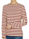 Women's Meridame II Striped Long Sleeve T-Shirt White Red - SAINT JAMES - BALAAN 6