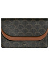 Wallet on Strap in Triomphe Canvas and Smooth Lambskin Tan - CELINE - BALAAN 2