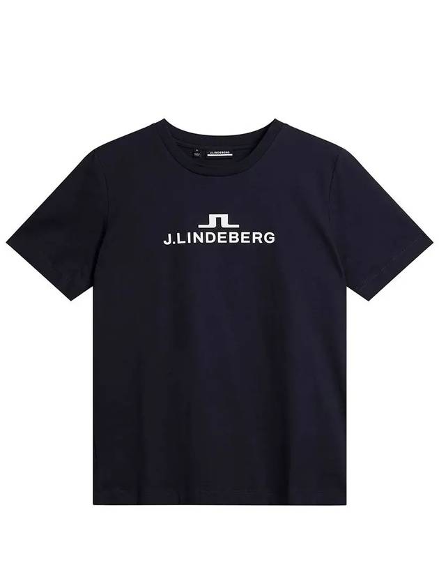 Alpha Logo Print Short Sleeve T-Shirt Navy - J.LINDEBERG - BALAAN 3