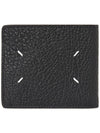 Stitched Leather Bifold Half Wallet Black - MAISON MARGIELA - BALAAN 2