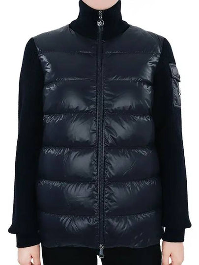 Padded Wool Cardigan Navy - MONCLER - BALAAN 2