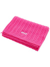 Embroidered Logo Virgin Wool Muffler Pink - MSGM - BALAAN 3