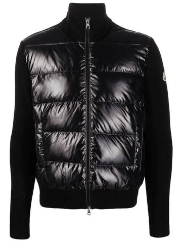 graphic padded wool cardigan black - MONCLER - BALAAN 1