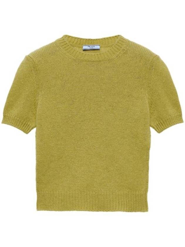 Cashmere knit top pistachio green - PRADA - BALAAN 1