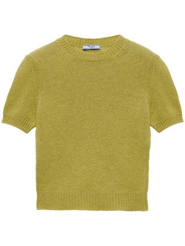 Cashmere knit top pistachio green - PRADA - BALAAN 1