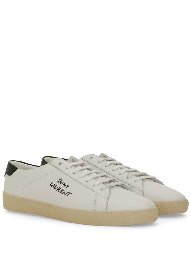 Court Classic SL 06 Leather Low Top Sneakers White - SAINT LAURENT - BALAAN 3