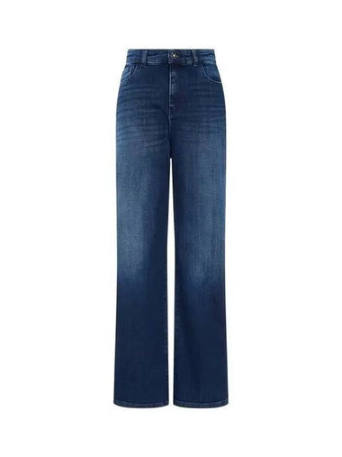 Women s Logo Embroidered Regular Fit Denim Pants Blue - EMPORIO ARMANI - BALAAN 1