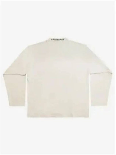 Oversized Crew Neck Long Sleeve T-Shirt White - BALENCIAGA - BALAAN 2