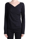 Gardena V-neck Jersey Long Sleeve T-Shirt Black - MAX MARA - BALAAN.