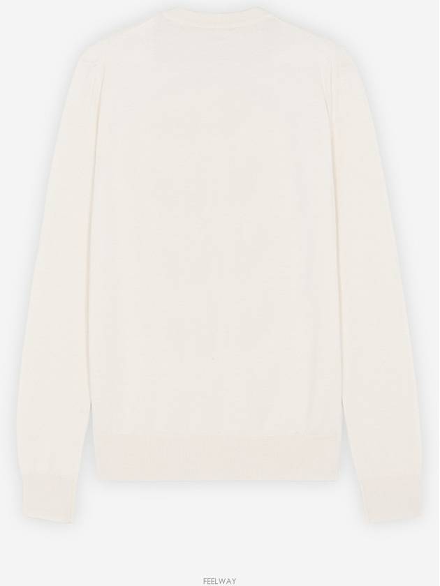 Pique Fox Head Round Neck Knit Top Ecru - MAISON KITSUNE - BALAAN 3