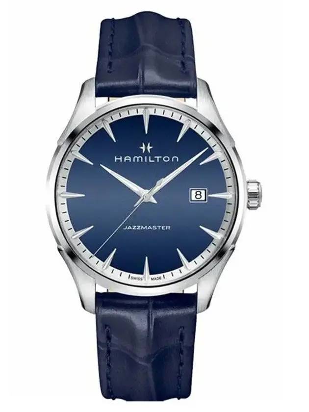 Jazzmaster Gent Quartz 40mm Leather Watch Navy - HAMILTON - BALAAN 1