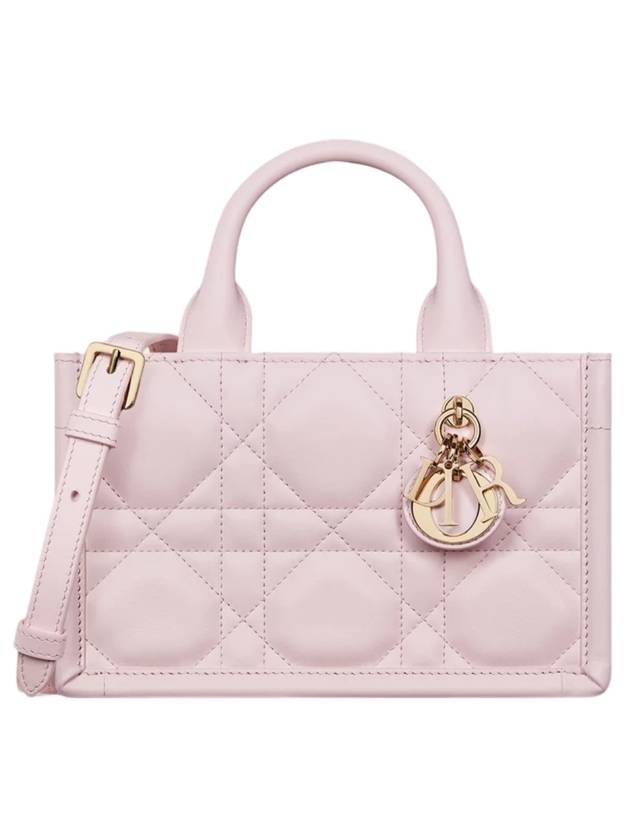 Macrocannage Calfskin Strap Mini Book Tote Bag Blush Pink - DIOR - BALAAN 1