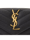 Monogram Envelope Small Half Wallet Black Gold - SAINT LAURENT - BALAAN 6