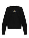 Embroidered Logo Cotton Sweatshirt Black - VIVIENNE WESTWOOD - BALAAN 2