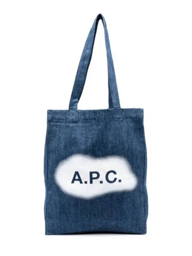 Lou Logo Denim Tote Bag Washed Indigo - A.P.C. - BALAAN 2