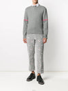 Men's Milan Stitch Armband Crew Neck Knit Top Light Grey - THOM BROWNE - BALAAN 4