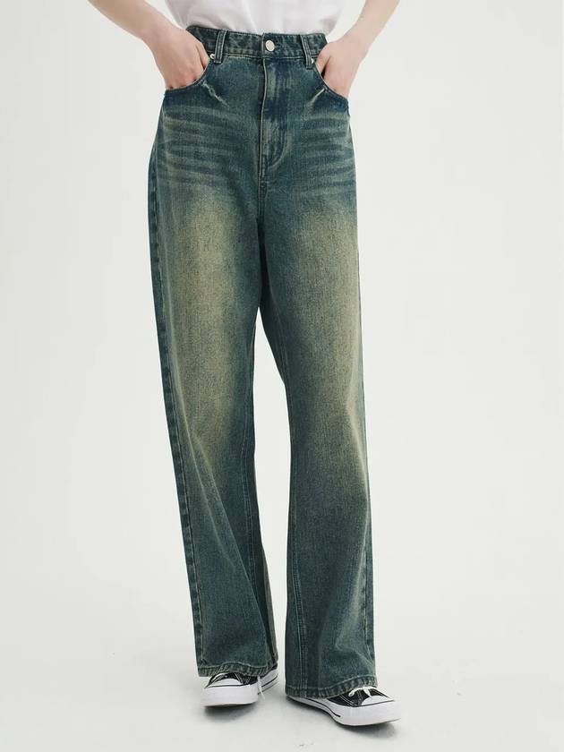 Easy washed wide denim pants vintage blue - BLONDNINE - BALAAN 3