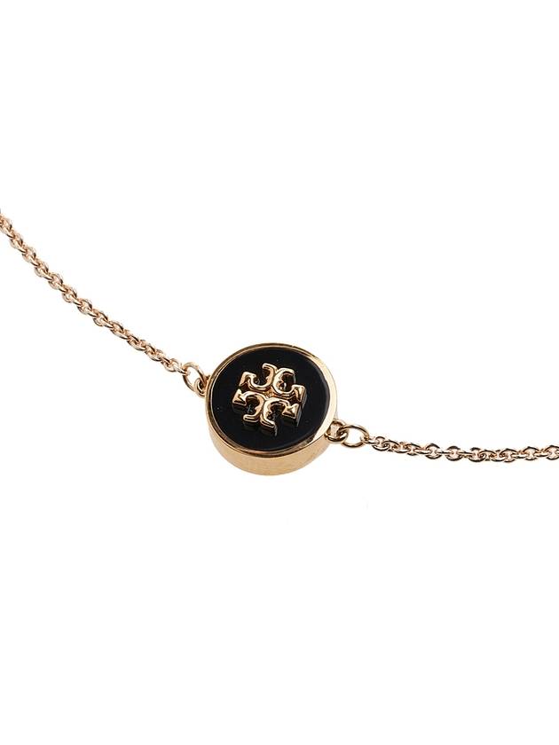 Kira Enamel Chain Bracelet Gold Black - TORY BURCH - BALAAN 4