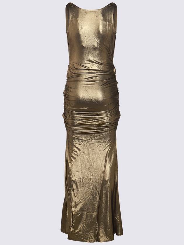 Vivienne Westwood Gold Tone Viscose Maxi Dress - VIVIENNE WESTWOOD - BALAAN 2