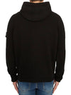 Logo Patch Hooded Lamb Wool Cardigan Black - STONE ISLAND - BALAAN 6