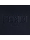 Mini Logo Leather Tote Bag Navy - FENDI - BALAAN 9