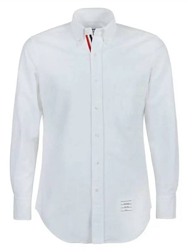 Oxford Grosgrain Placket Cotton Long Sleeve Shirt White - THOM BROWNE - BALAAN 2