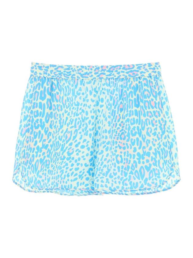 Women's Leopard Print Shorts Blue - STELLA MCCARTNEY - BALAAN 1