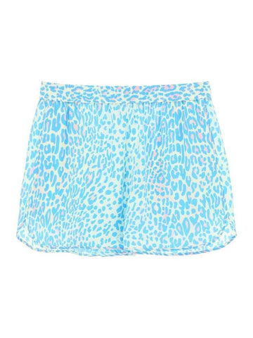 Women's Leopard Print Shorts Blue - STELLA MCCARTNEY - BALAAN 1