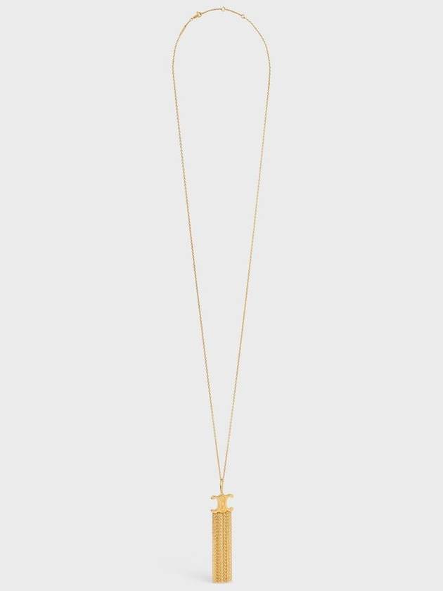 Triomphe Folk Fringe Long Necklace Gold - CELINE - BALAAN 2