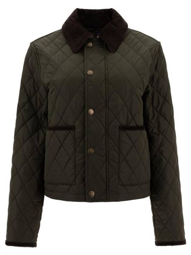 Cropped Quilted Nylon Jacket Shale Brush - BURBERRY - BALAAN 2