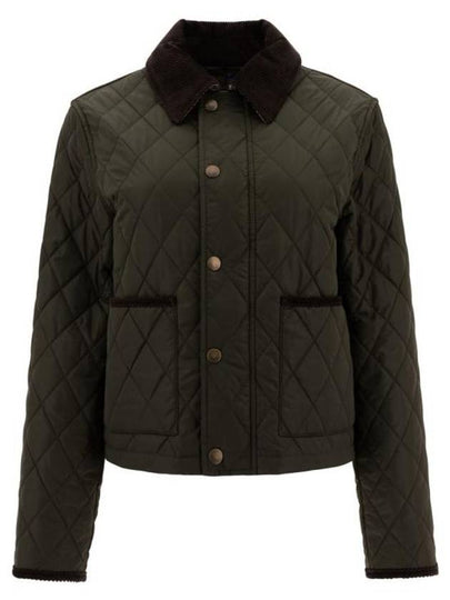 Cropped Quilted Nylon Jacket Shale Brush - BURBERRY - BALAAN 2