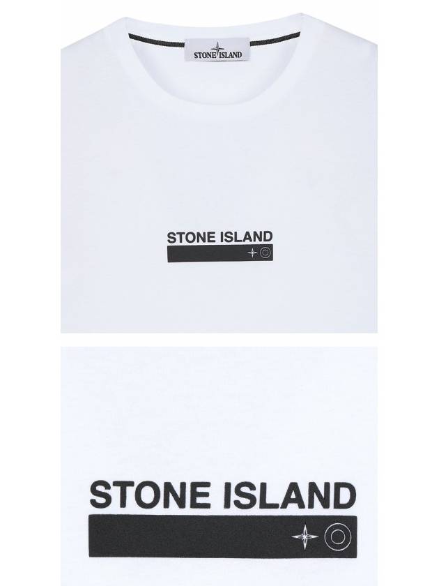 Small Rubber Logo Patch Short Sleeve T-Shirt White - STONE ISLAND - BALAAN 6