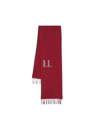 Logo Wool Fringe Muffler Red - VIVIENNE WESTWOOD - BALAAN 2