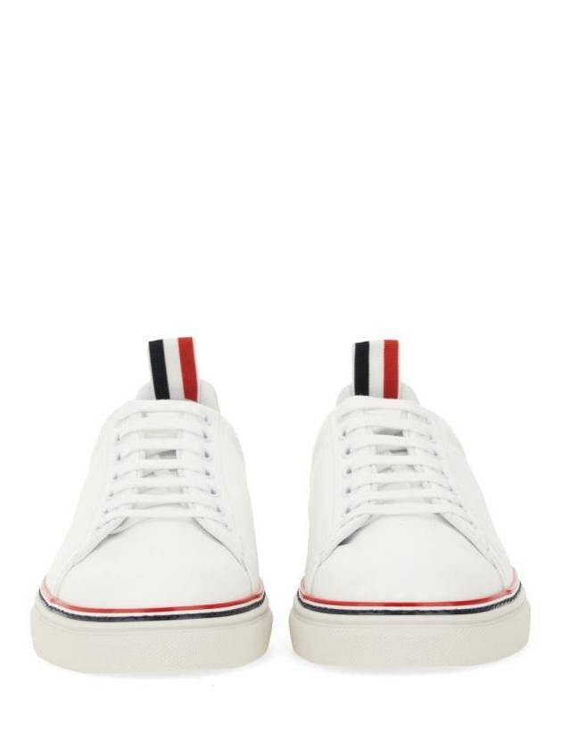 Tennis Vitello Calf Leather Low Top Sneakers White - THOM BROWNE - BALAAN 6