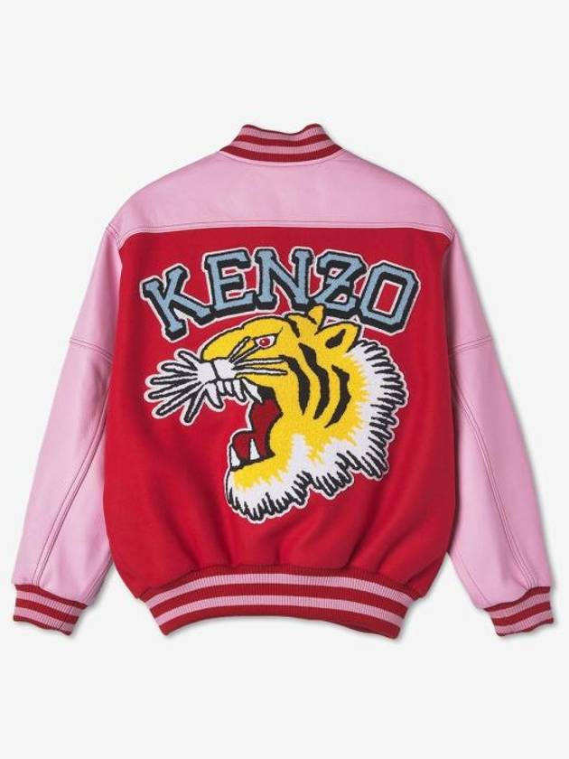 Tiger Varsity Wool Bomber Jacket Medium Red - KENZO - BALAAN 3