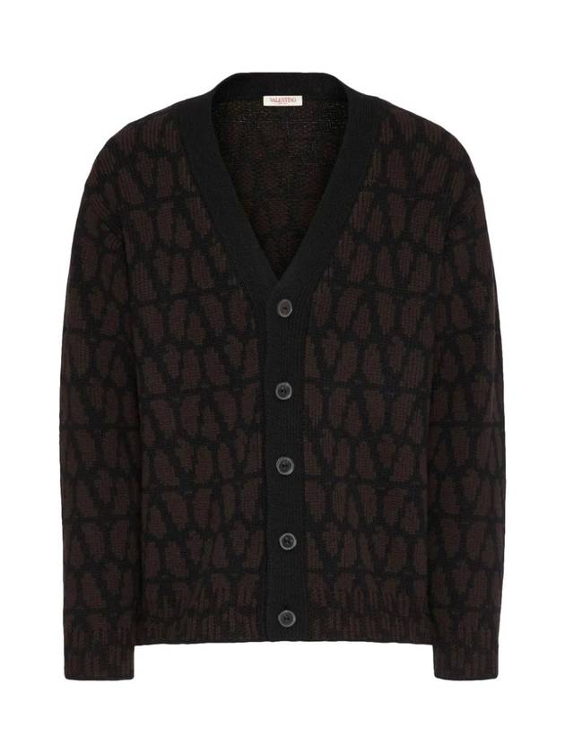 Iconography Wool Cardigan Brown - VALENTINO - BALAAN 1