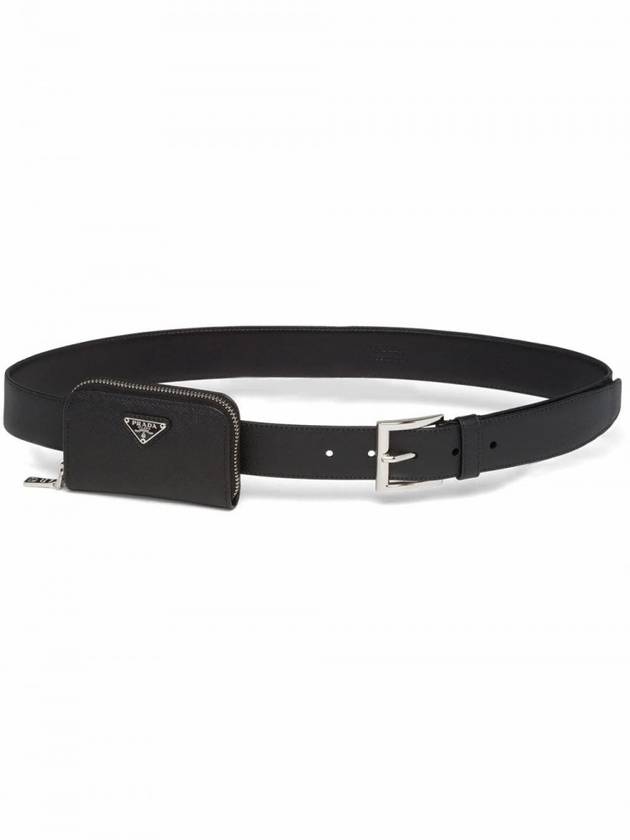 Mini Pouch Saffiano Belt Black - PRADA - BALAAN 1