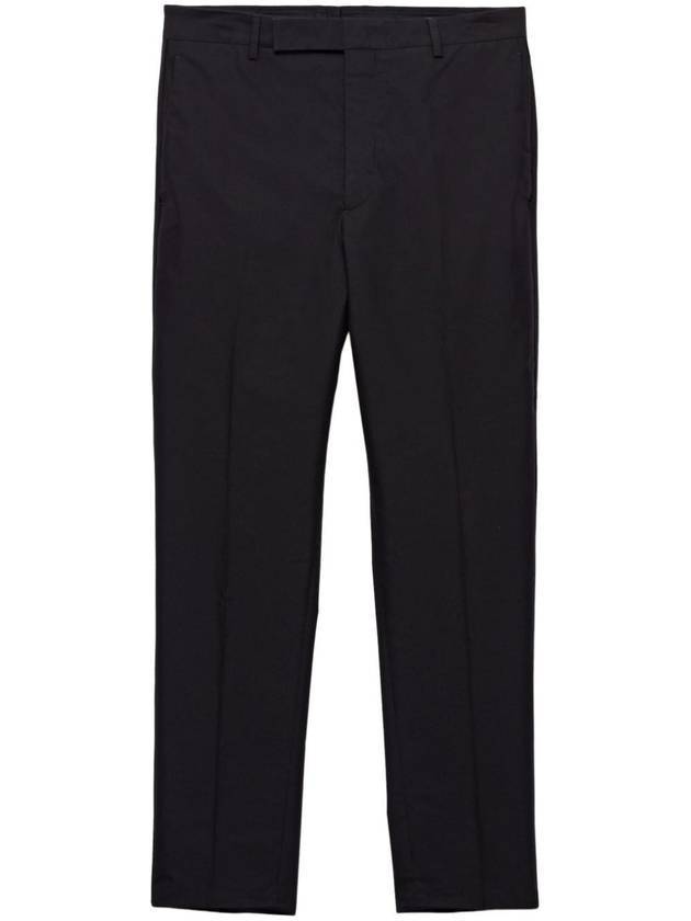 Technical cotton straight pants black - PRADA - BALAAN 1