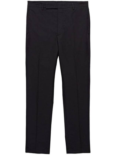 Technical cotton straight pants black - PRADA - BALAAN 1