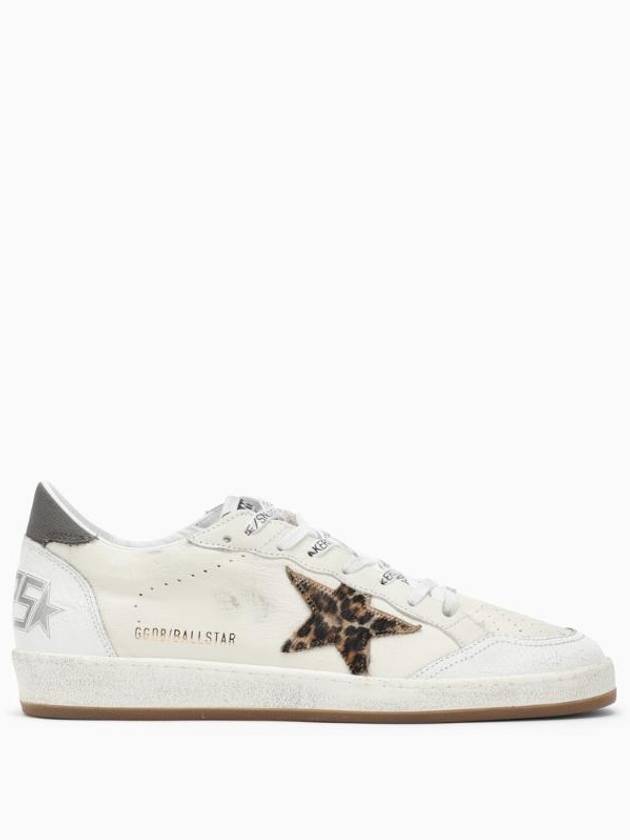 Men's Black Tab Ballstar Leather Low Top Sneakers White - GOLDEN GOOSE - BALAAN 2