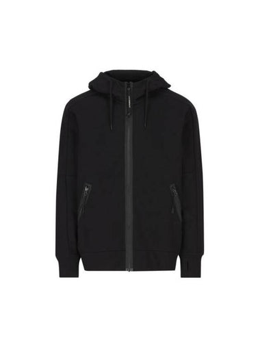 Diagonal Raised Fleece Goggle Zip-Up Hoodie Black - CP COMPANY - BALAAN 1