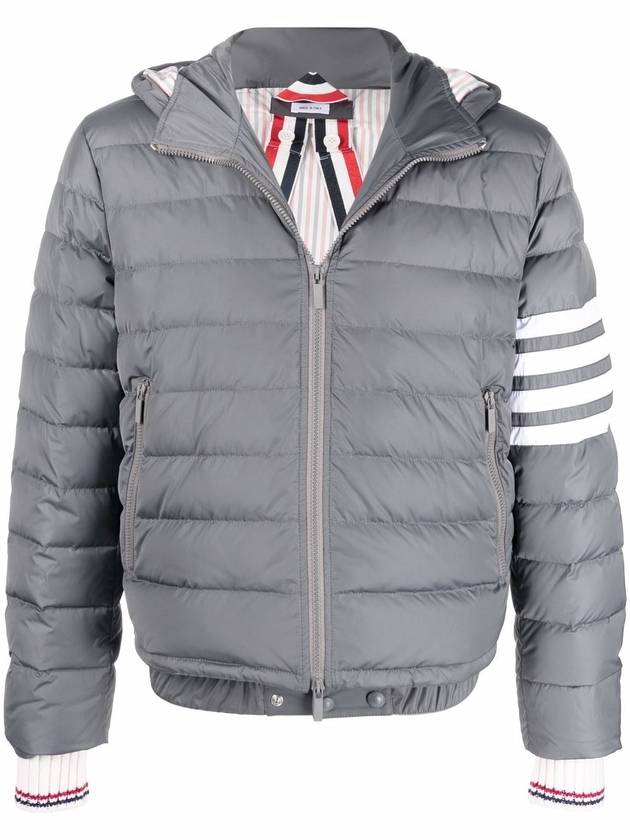 Poly Twill Down Filled 4-Bar Ski Padding Grey - THOM BROWNE - BALAAN 2