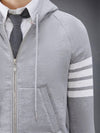 Engineered 4 Bar Diagonal Zip Up Hoodie Light Grey - THOM BROWNE - BALAAN 6