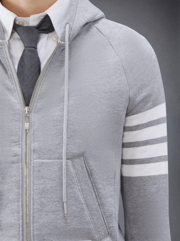 Engineered 4 Bar Diagonal Zip Up Hoodie Light Grey - THOM BROWNE - BALAAN 6