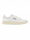 Men's Medalist Light Grey Tab Leather Low Top Sneakers White - AUTRY - BALAAN 1