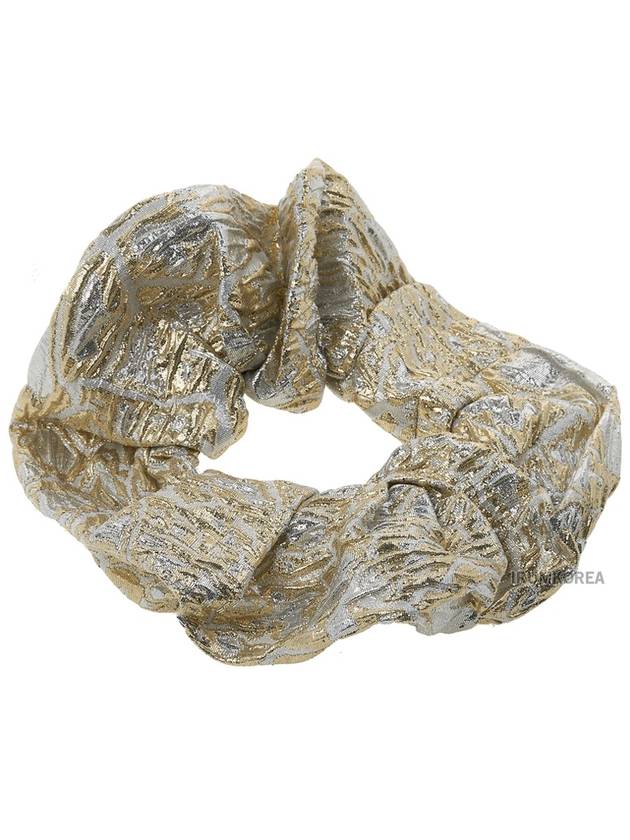 Metallic Hair Scrunchie Gold Silver - GANNI - BALAAN 3