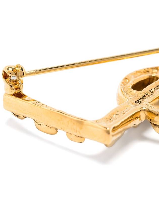 Opium YSL Crocodile Brooch Gold - SAINT LAURENT - BALAAN 3